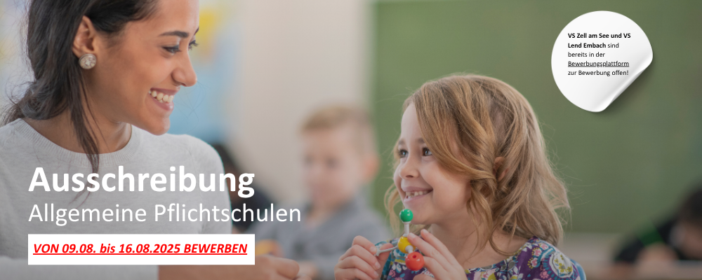Ausschreibung Allgemeine Pflichtschulen 2025/2026